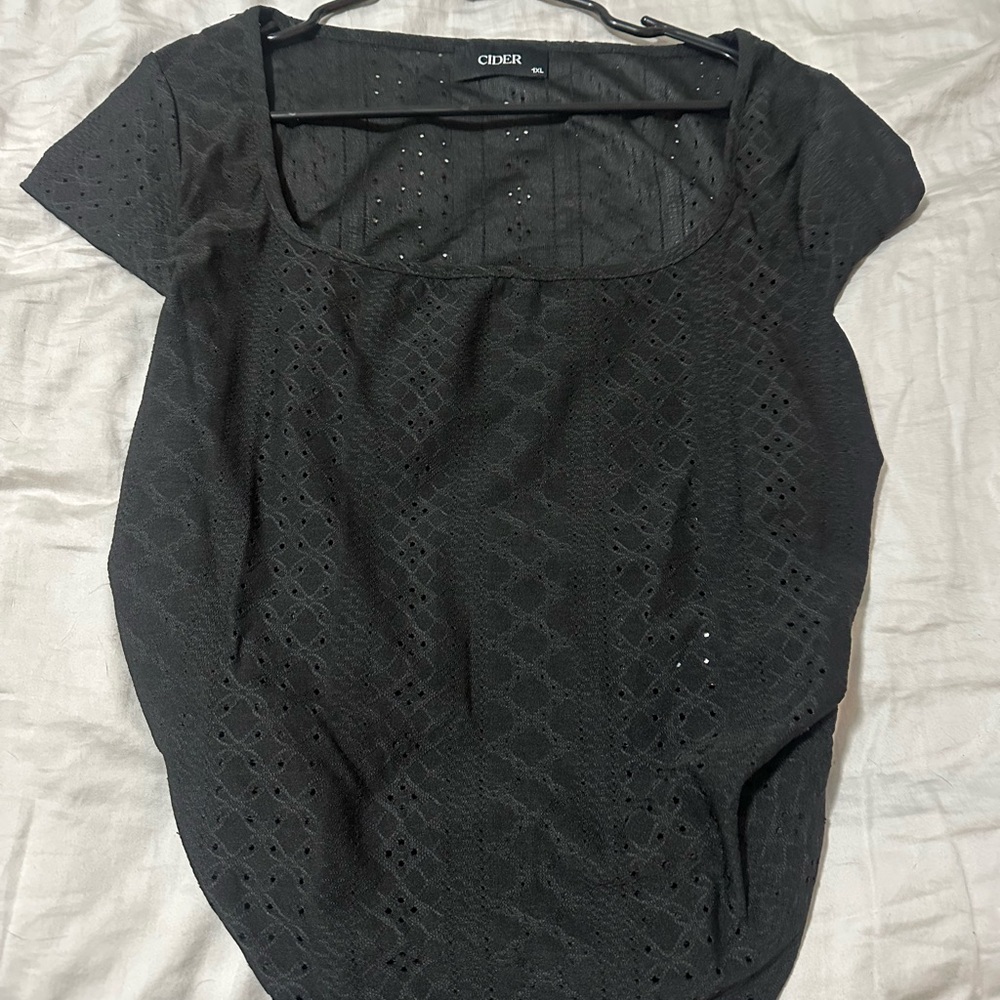 Cider Black Eyelet top